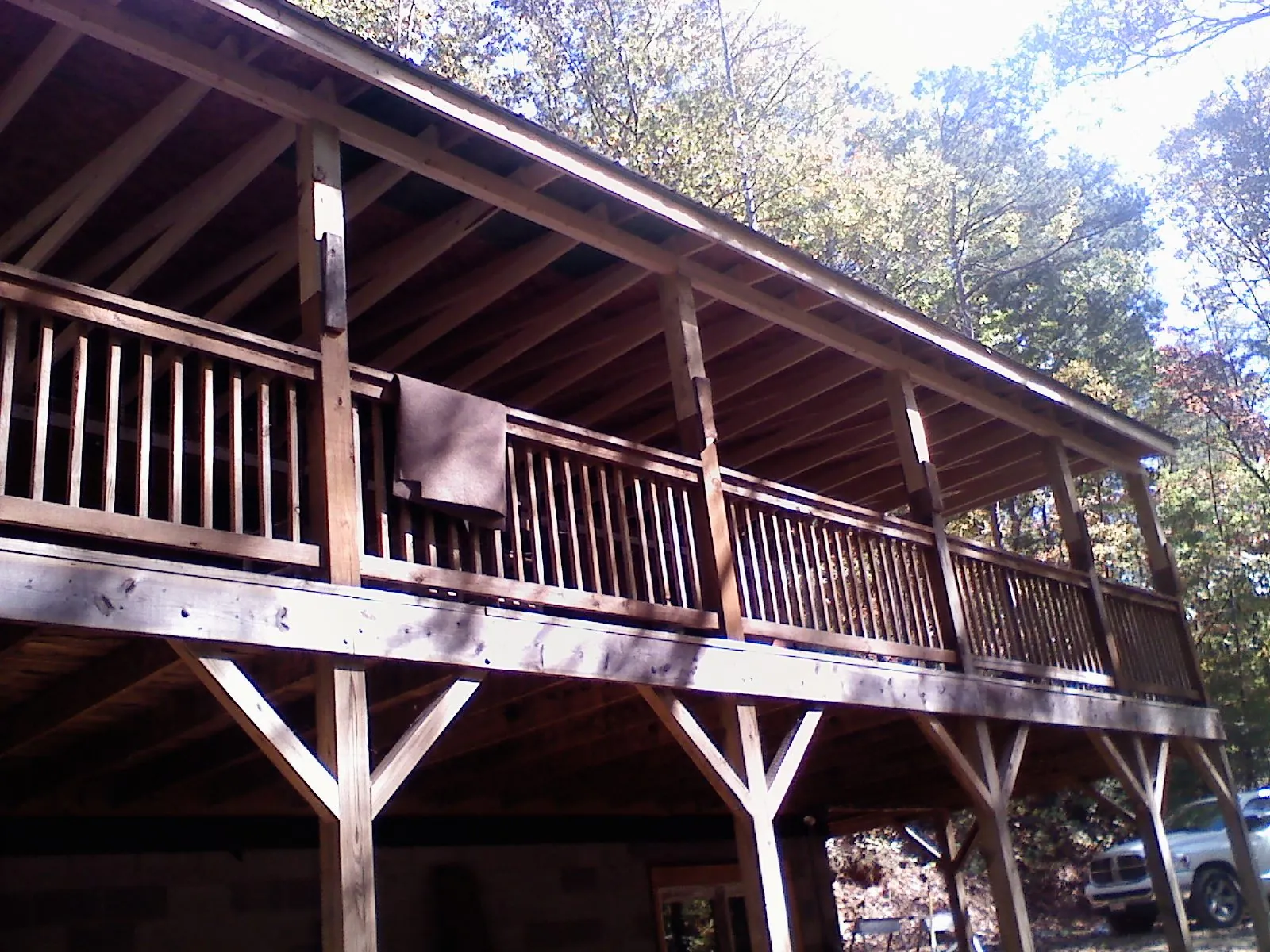 Timber framing under a new elevated porch and deck — Roof Leak Repair in Bentley by Roofing Brothers